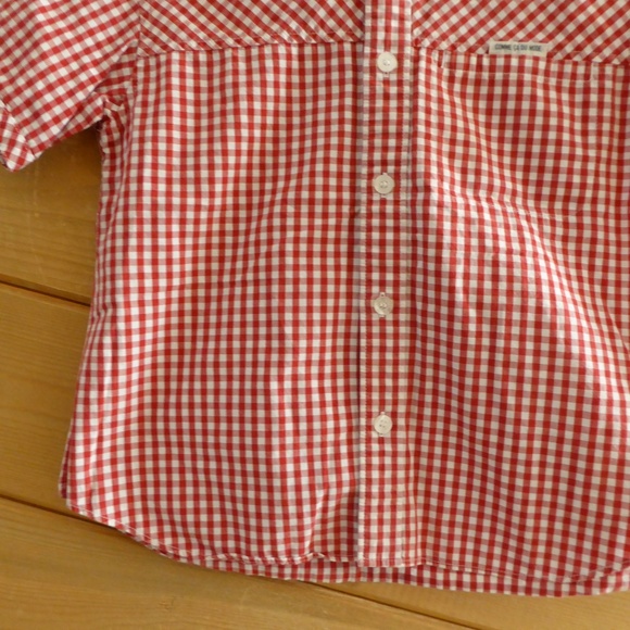 Comme Ca ISM Red Gingham Check Boy Shirt S 6-7 - Picture 3 of 8